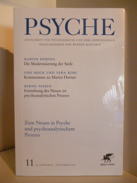 Herausgegeben von Werner Bohleber  Psyche. Zeitschrift für Psychoanalyse und ihre Anwendungen. Nr. 11. 64. Jahrgang November 2010. 