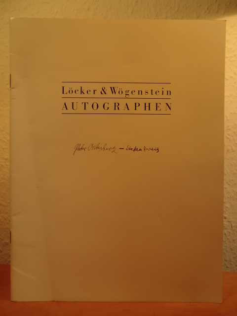Antiquariat Löcker & Wögenstein  Autographen. Katalog 23 