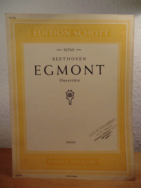 Beethoven, Ludwig van - bearbeitet von Richard Kleinmichel:  Ouvertüre zur Goethes Trauerspiel Egmont. Opus 84. Piano. Einzel-Ausgabe. Edition Schott 01749 