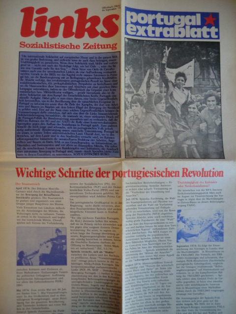 Sozialistisches Büro (Hrsg.) - presserechtlich verantwortlich: Klaus Vack:  Links. Sozialistische Zeitung. September 1975. Portugal-Extrablatt 