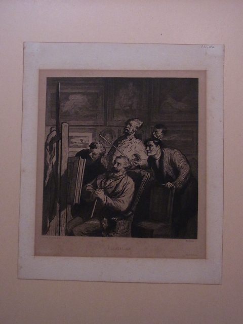 Ramus, Edmond und Honoré Daumier:  À l`atelier. Stich von Edmond Ramus nach einem Motiv Honoré Daumier 