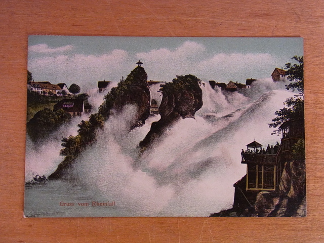 Artist. Atelier H. Guggenheim & Co.:  Gruss vom Rheinfall. Ansichtskarte. Um 1908. Farbig. Verlagsnummer 7473 