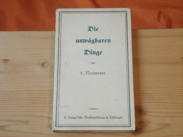 Neumeyer, L.  Die unwägbaren Dinge. Meine botanische Lehrzeit unter Hermann von Vöchting in Tübingen. 