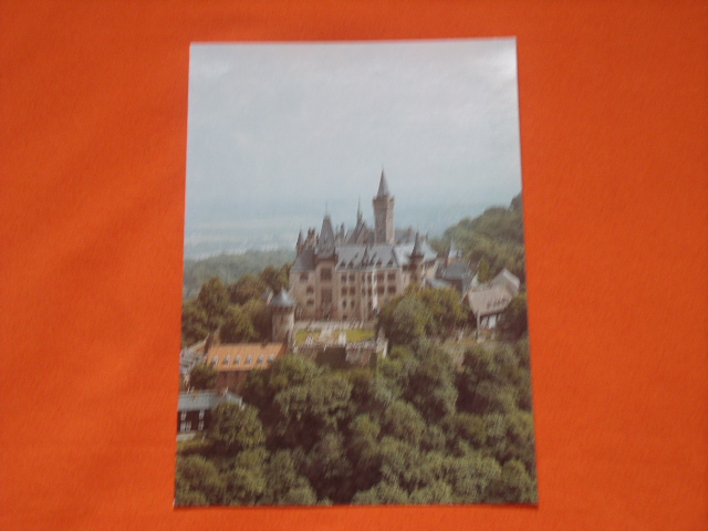   Postkarte: AERO-FOTO DDR. Luftbildserie der Interflug. Feudalmuseum Schloß Wernigerode. 