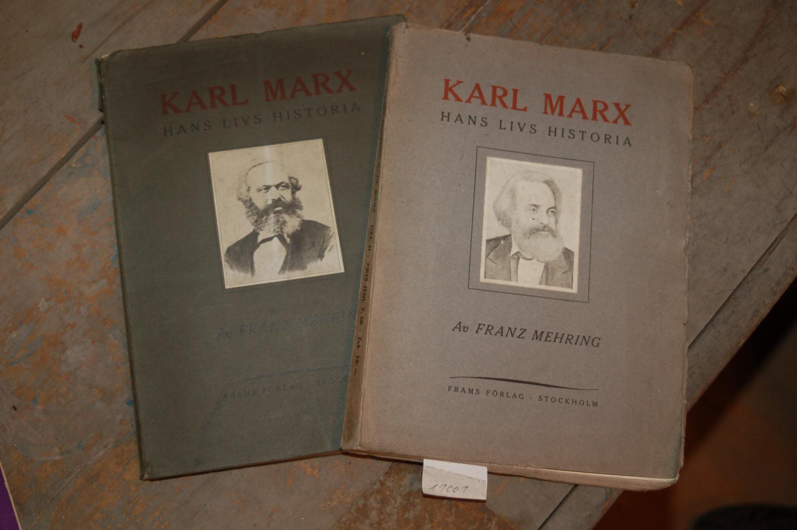 Mehring Franz  Karl Marx hans livs Historia 2 Bände 