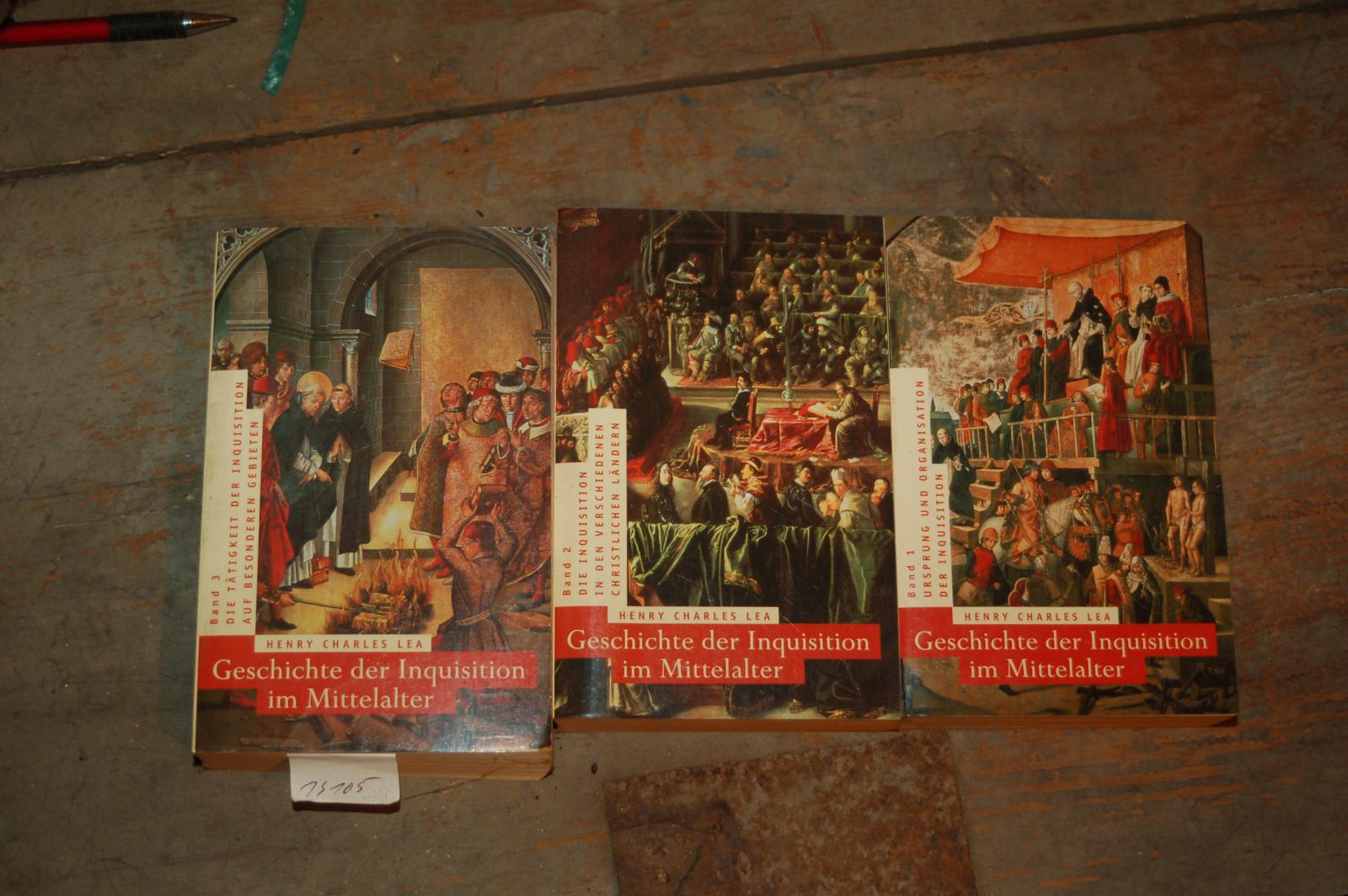 henry Charles Lea  Geschichte der Inquistion im Mittelalter  3 Bände  1-3 