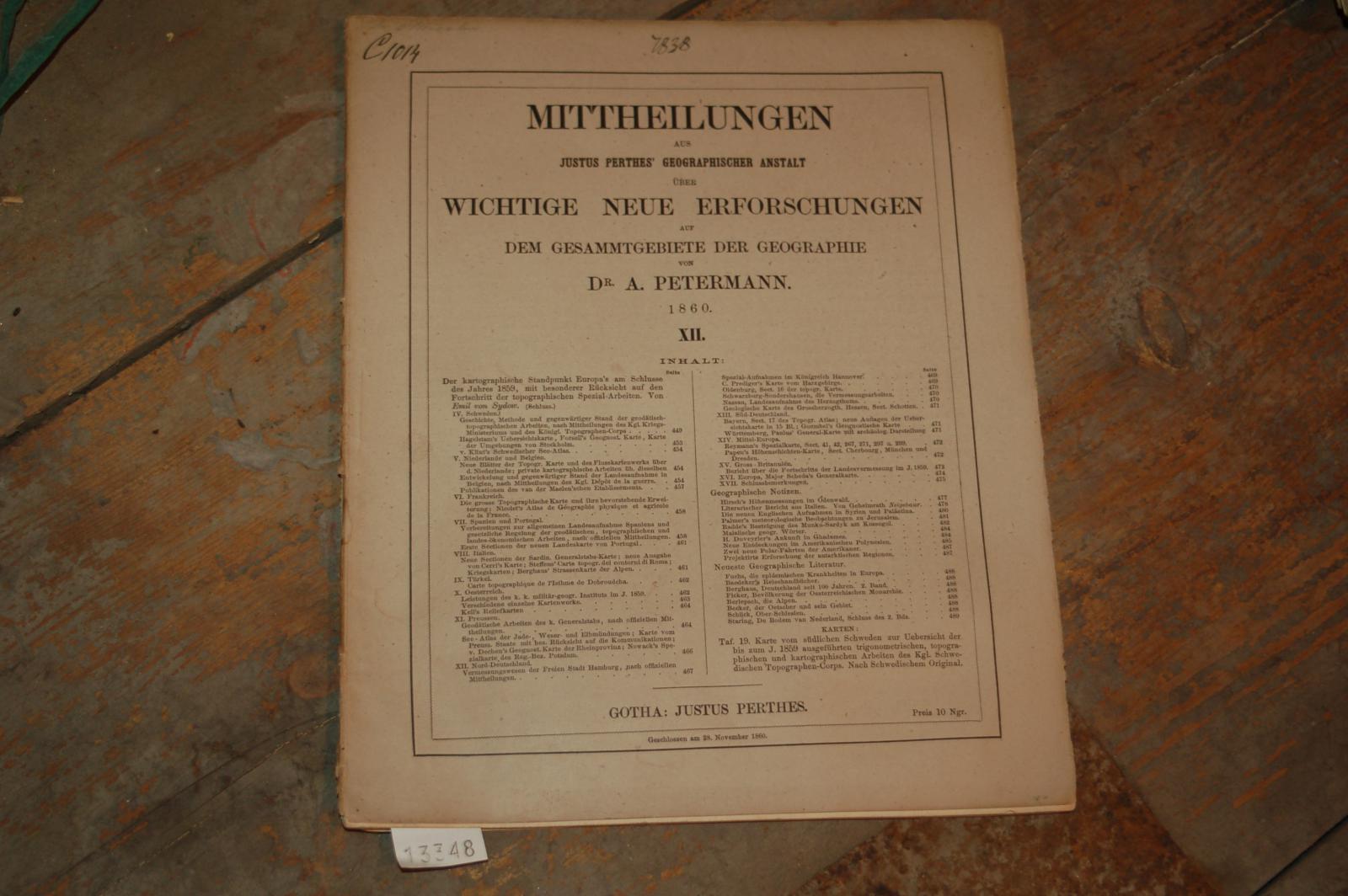 Petermann  Mittheilungen aus Justus Perthes geographischer Anstalt.. 1860 Heft 12 
