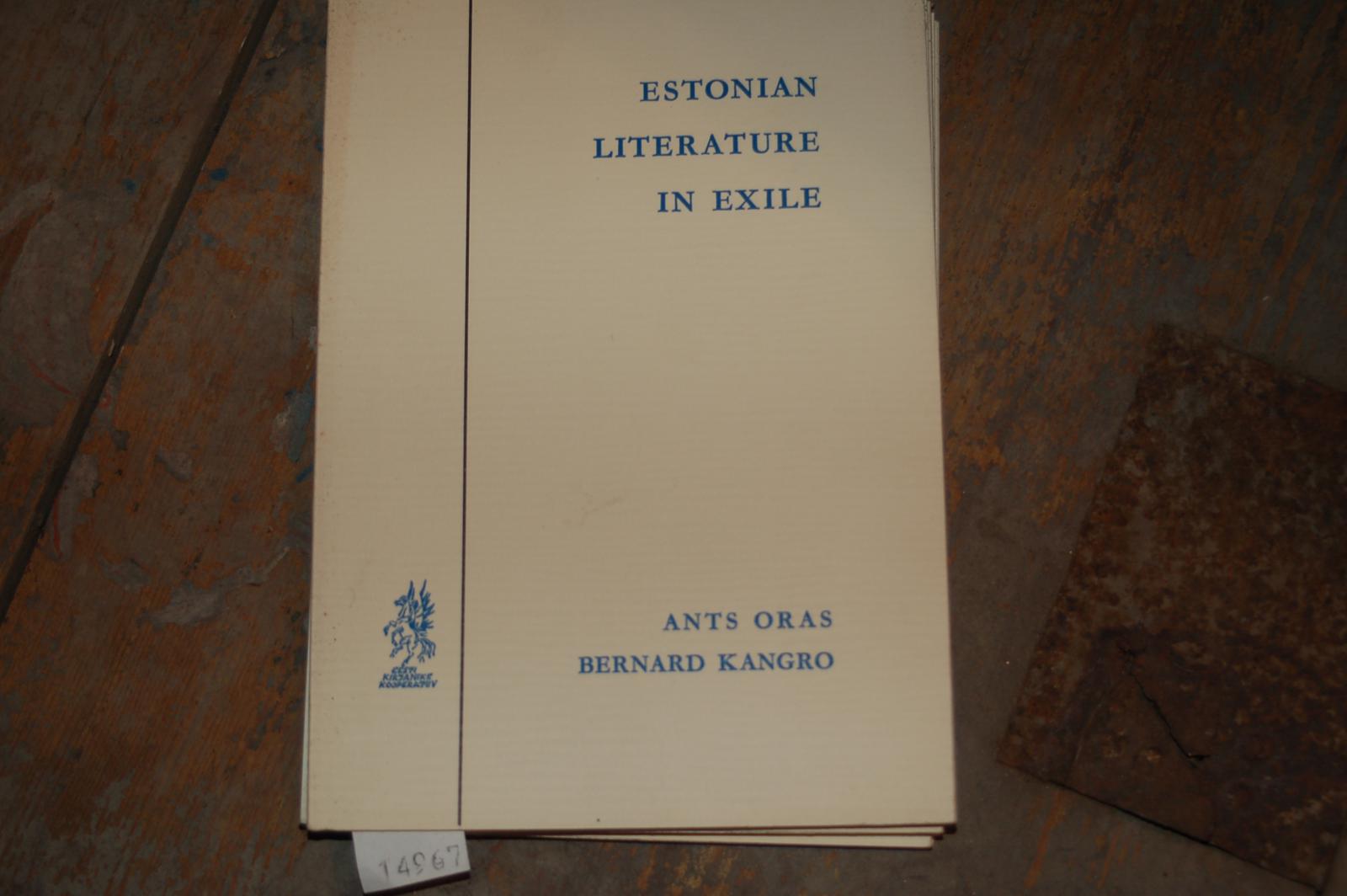 Oras Kangro  Estonian Literature in Exile 
