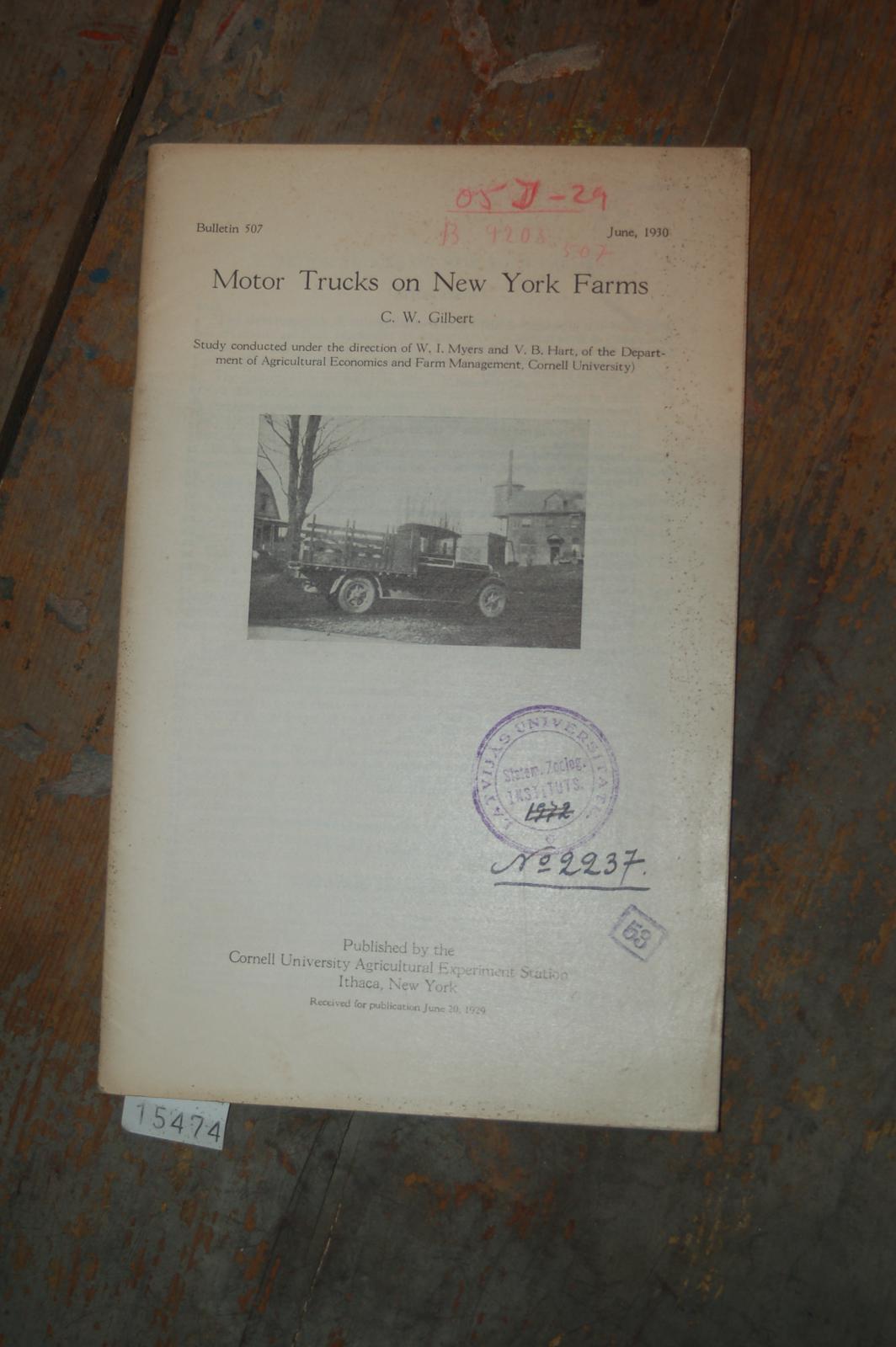 Gilbert C.W.  Motor Trucks on New York Farms 