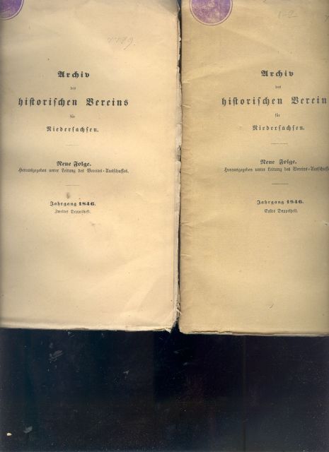 Vereinsausschuss  Archiv des historischen Vereins für Niedersachsen  Jahrgang 1845  zwei Doppelhefte 
