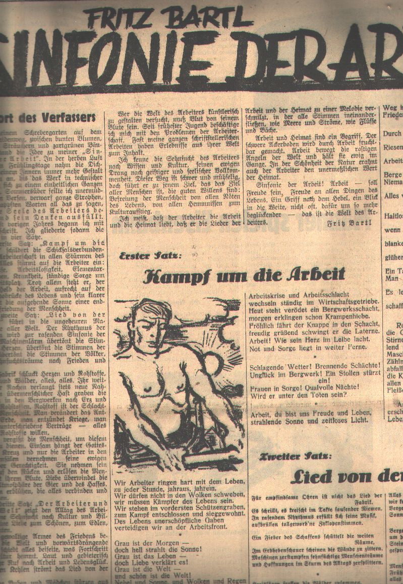 "."  Arbeiter - Woche Organ für die Interessen der Arbeiter in Staat und Wirtschaft Nr. 20 - 52 1936 