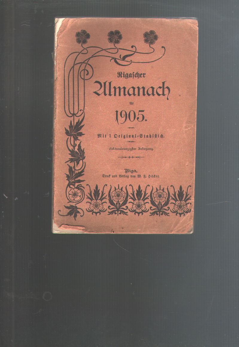 "."  Rigascher Almanach für 1905 