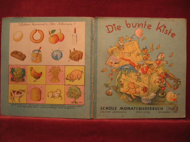 Börsch, Lili (Schriftleitung):  Die bunte Kiste. Scholz Monatsbilderbuch. 2. Jahrgang, Heft 2, November 1947. Adventsheft. 