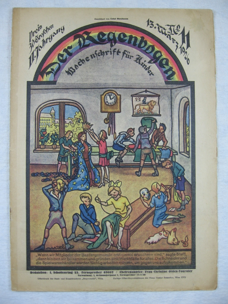 Olden-Fournier, Christine / Birnbaum, Uriel:  Der Regenbogen. Wochenschrift für Kinder. 2. Jahrgang, Heft 11, 13. März. 