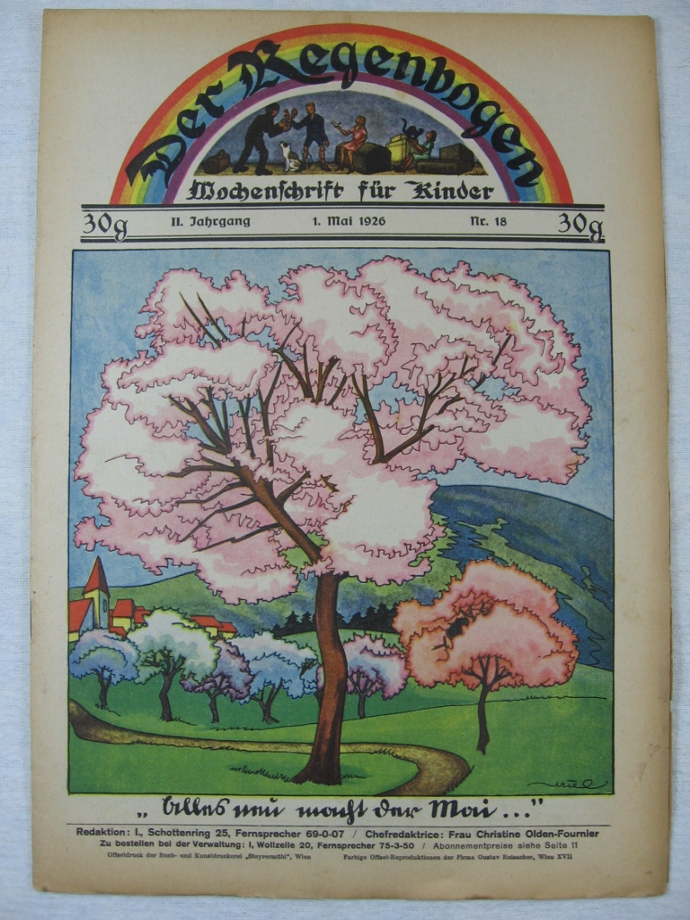 Olden-Fournier, Christine / Birnbaum, Uriel:  Der Regenbogen. Wochenschrift für Kinder. 2. Jahrgang, Heft 18, 1. Mai. 