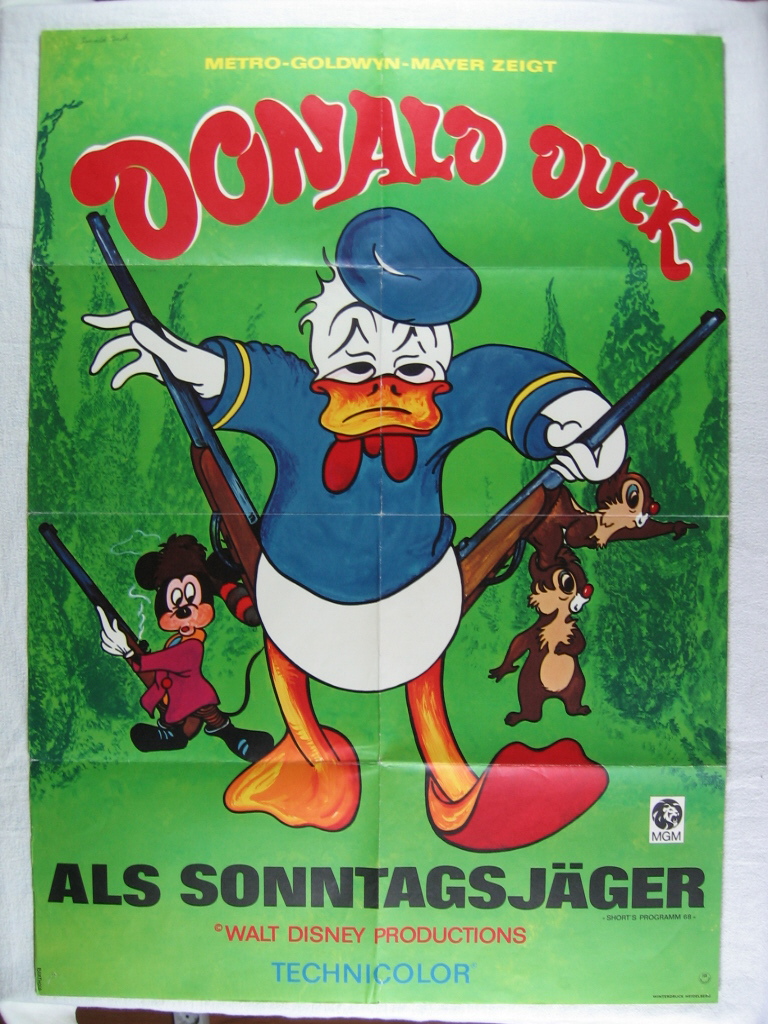 Disney, Walt:  Kinoplakat: Donald Duck als Sonntagsjäger. 