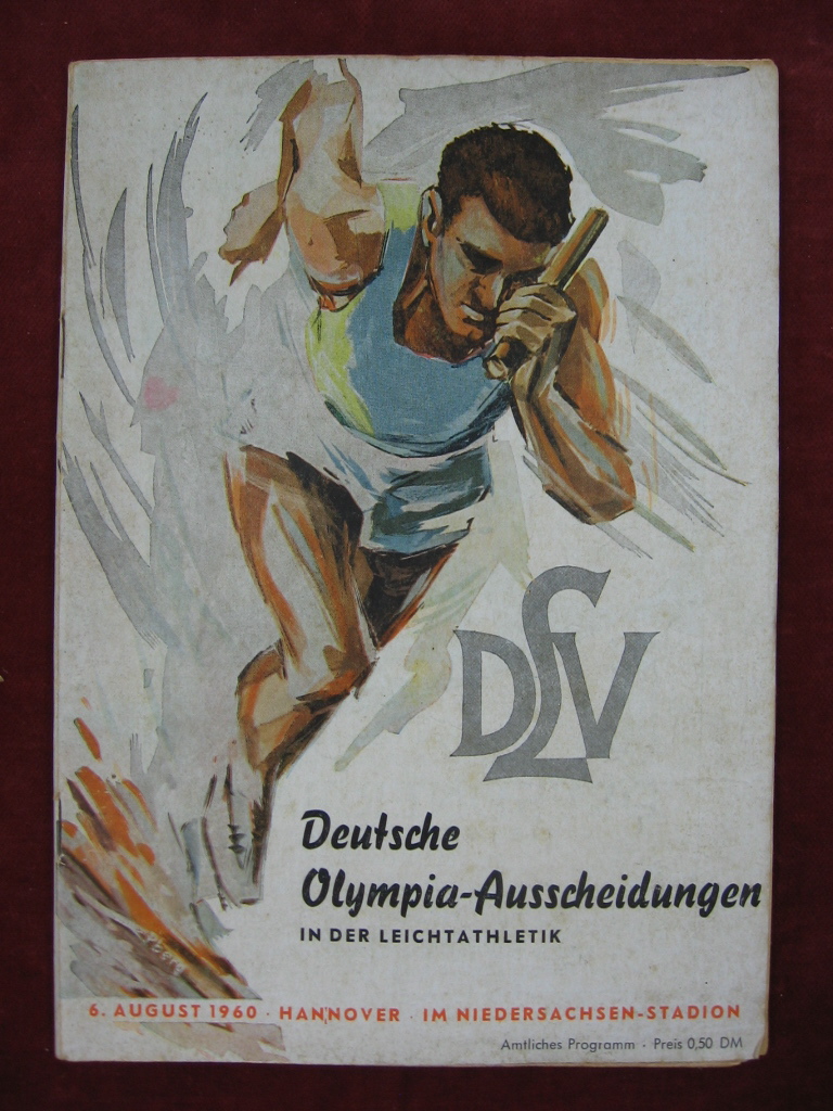   Deutsche Olympia-Ausscheidungen in der Leichtathletik. 6. August 1960 im Niedersachsen-Stadion Hannover. 