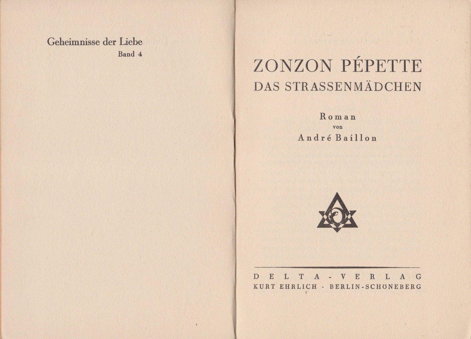 BAILLON, André:  Zonzon Pépette. Das Straßenmädchen. 