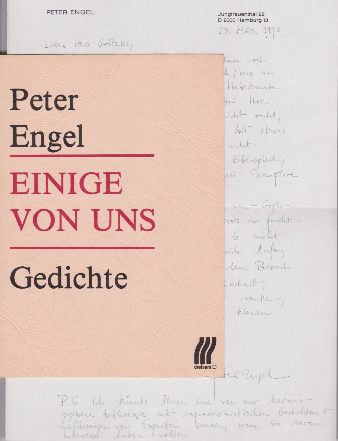 ENGEL, Peter:  Einige von uns. (Mit Widmung und einem Brief des Autors.) 