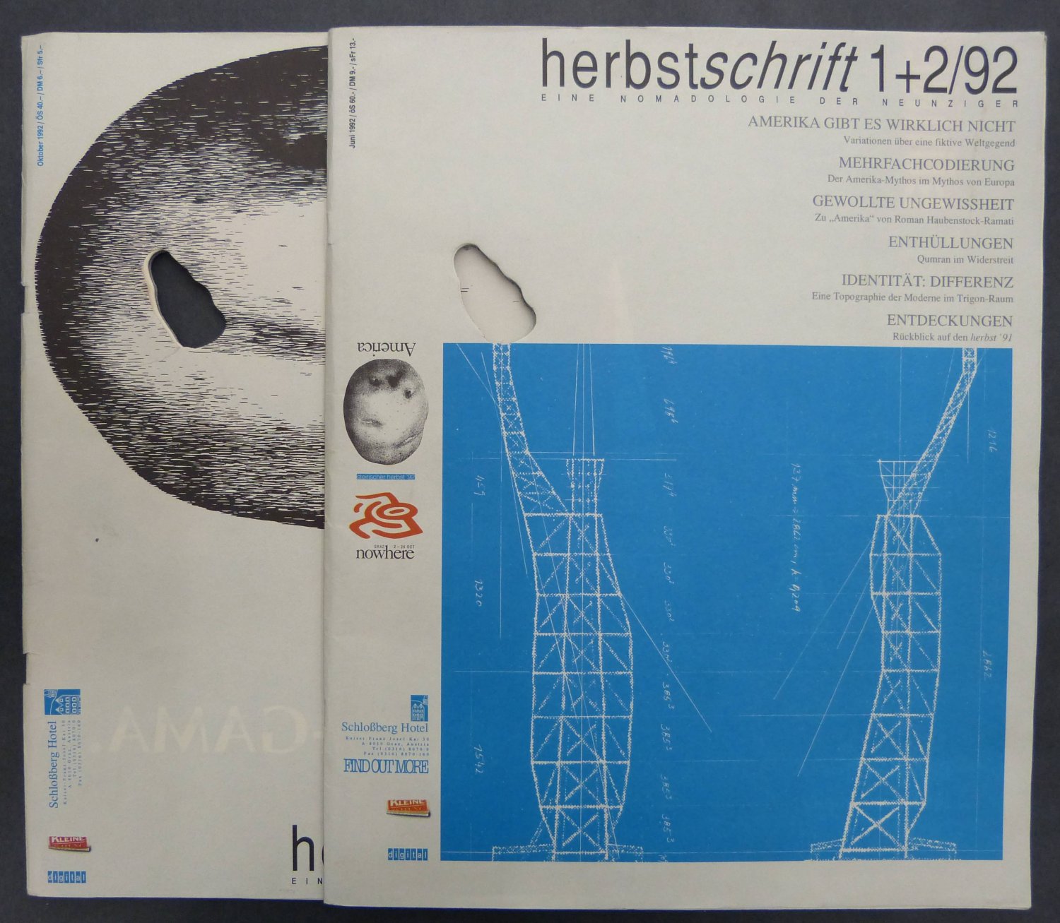 Steirischer Herbst, Veranstaltungsgesellschaft (Herausgeber):  Herbstschrift 1 + 2/92 & 3/92. (2 Hefte). Eine Nomadologie der Neunziger. 
