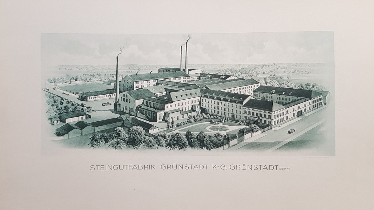   Steingutfabrik Grünstadt K.-G. Grünstadt (Rheinpf.). Lichtdruck der Firma Eckert & Pflug Kunstanstalt Leipzig. 