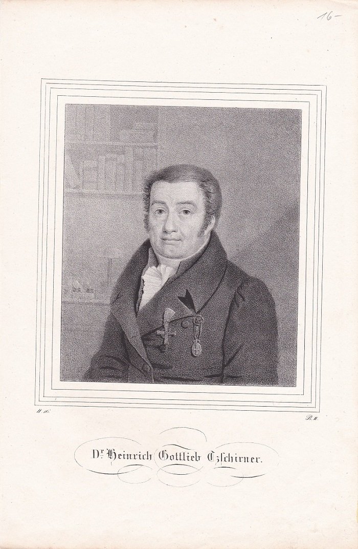   Porträt / Bildnis von Heinrich Gottlieb Tzschirner (1778-1828). Original-Lithographie. 