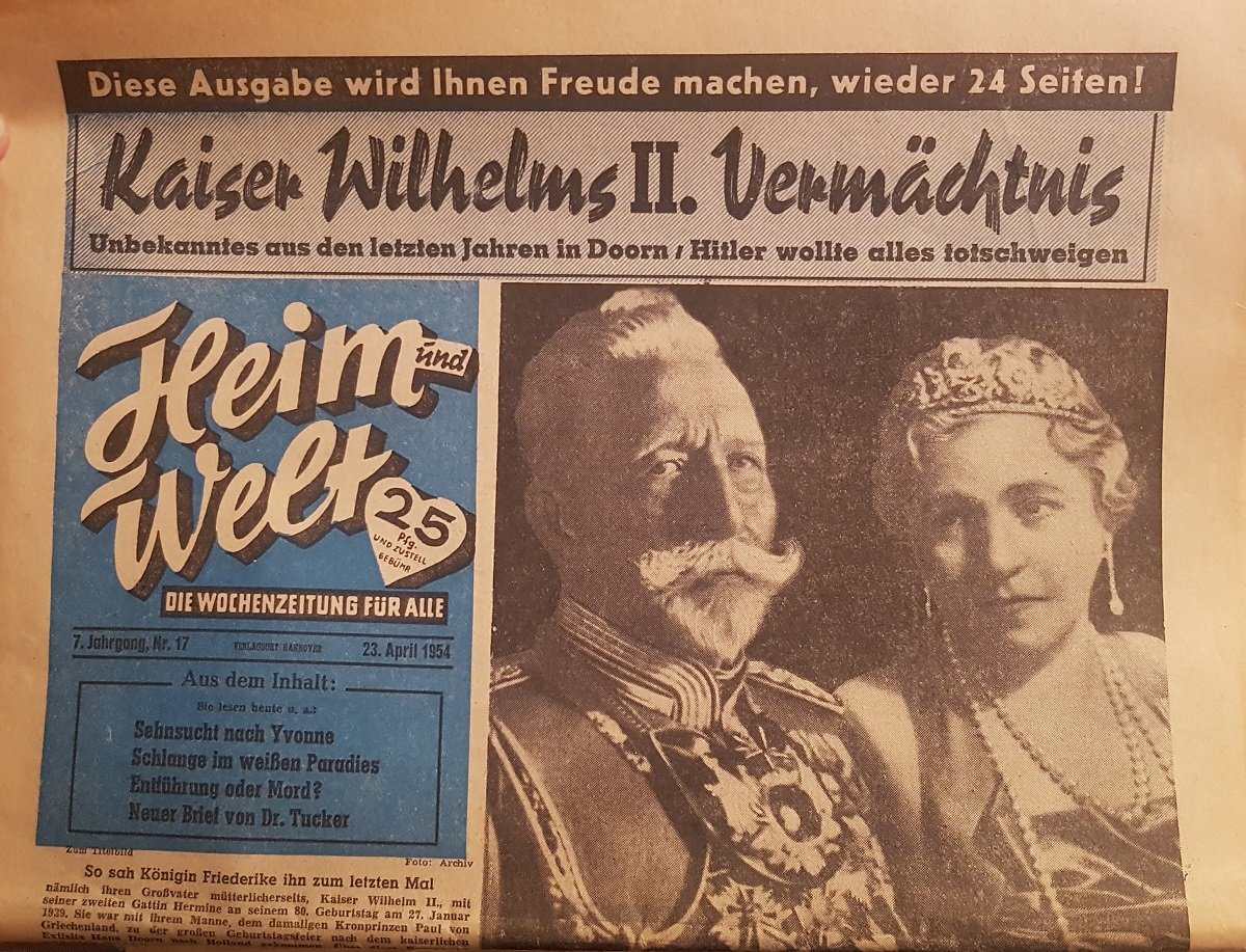 Heim und Welt (Redaktion):  Heim und Welt. Die Wochenzeitung für alle. 23. April 1954. Nr. 17, 7. Jahrgang. Original-Zeitung. 