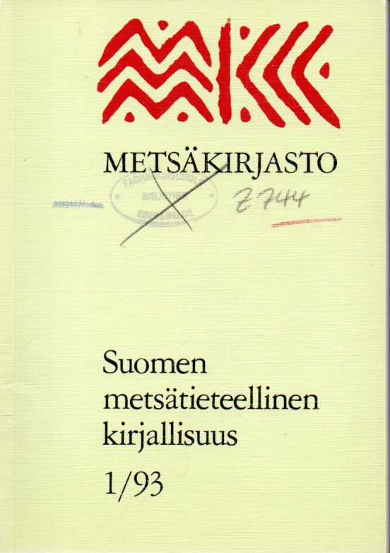 Metsäkirjasto  Suomen metsätieteellinen kirjallisuus. 1-4/93 (4 Hefte) 