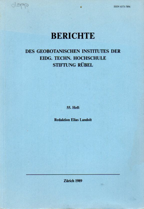 Geobotanischen Institut der ETH  55. Heft. 1989 