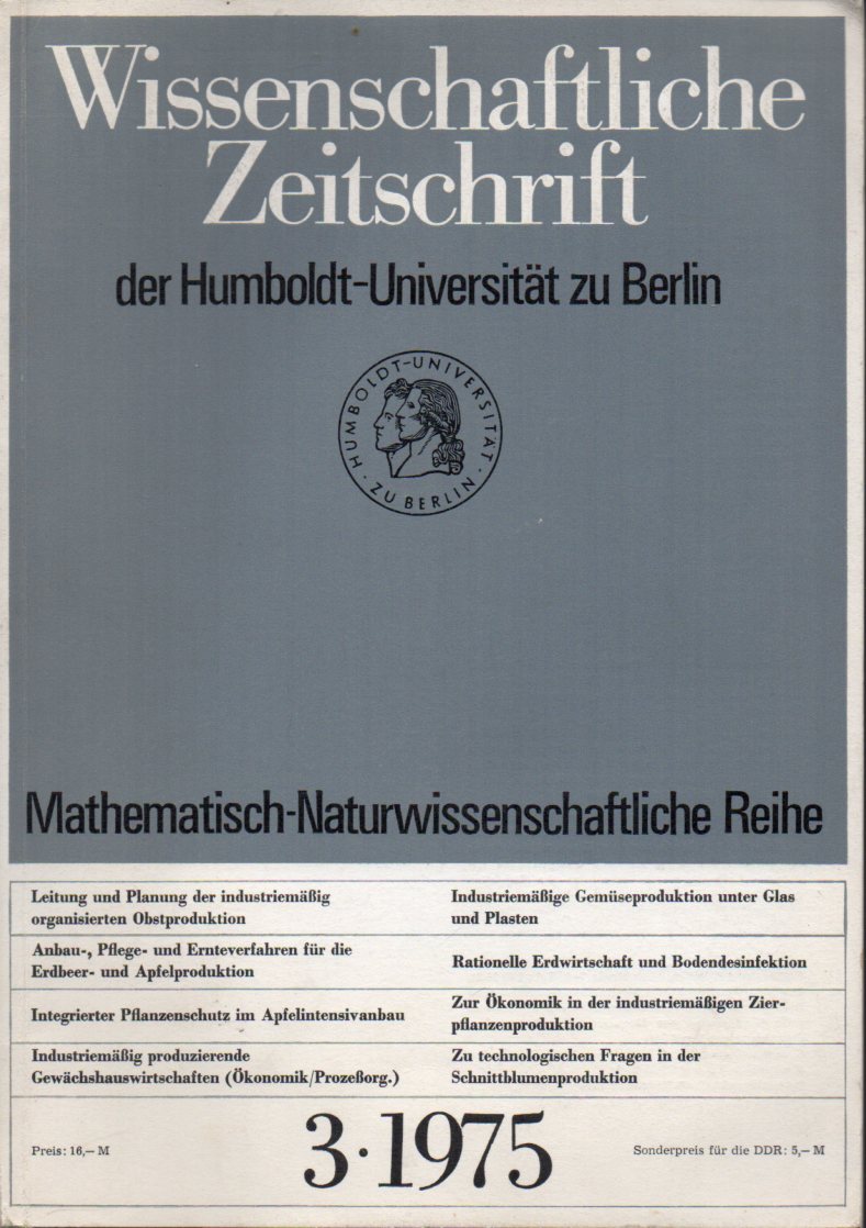 Wissenschaftliche Zeitschrift der  Humboldt-Universität zu Berlin.Mathematisch-Naturwissenschaftliche 
