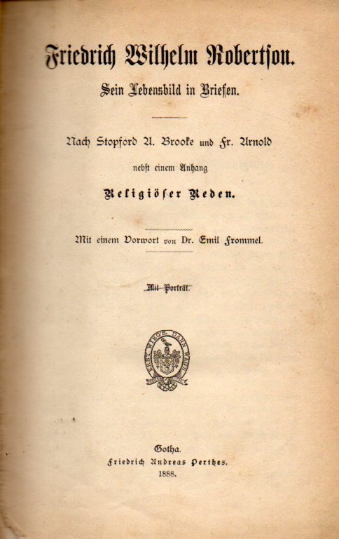 Brooke,Stepford A.+Fr.Arnold  Friedrich Wilhelm Robertson 