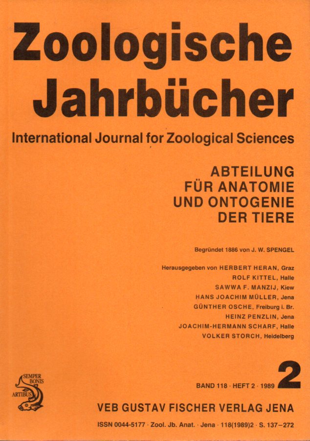 Zoologische Jahrbücher  Band 118. Heft 2. 1989 