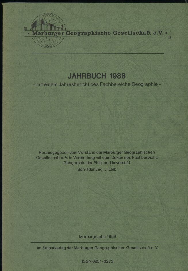 Jahrbuch 1988  mit einem Jahresbericht des Fachbereichs Geographie 