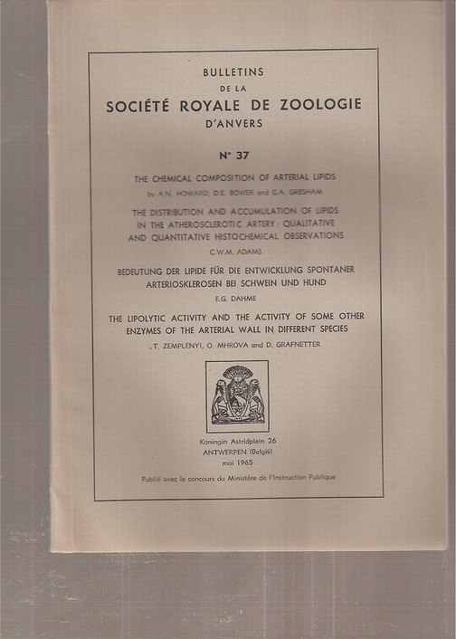 Societe Royale de Zoologie D'Anvers  Bulletins de la Societe Royale de Zoologie D'Anvers No.37 