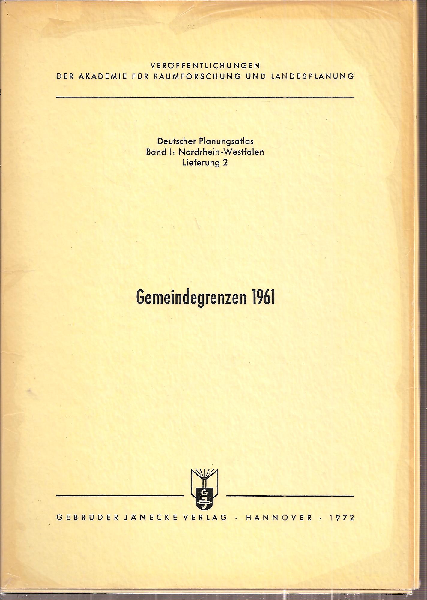 Akademie für Raumforschung und Landesplanung  Gemeindegrenzen 1961 