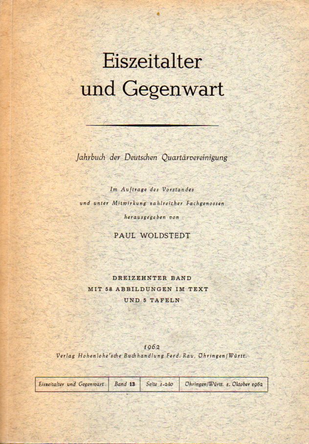 Woldstedt,Paul  Jahrbuch der Deutschen Quartärvereinigung 