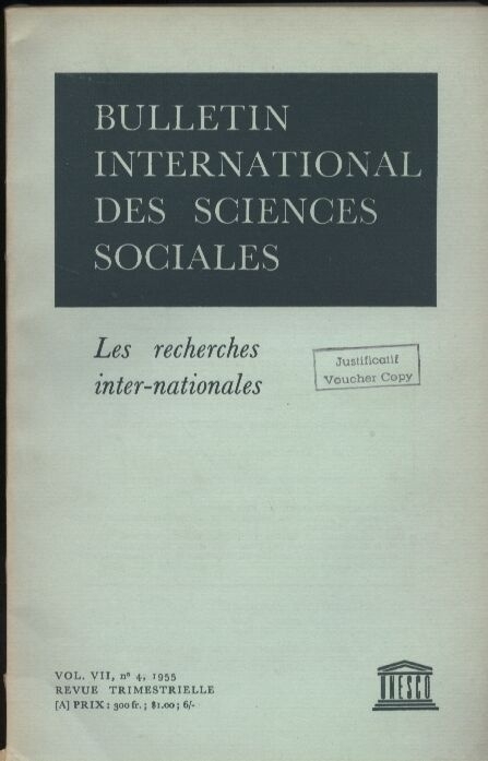 Unesco  Bulletin Trimestriel Volume VII, no. 4, 1955 