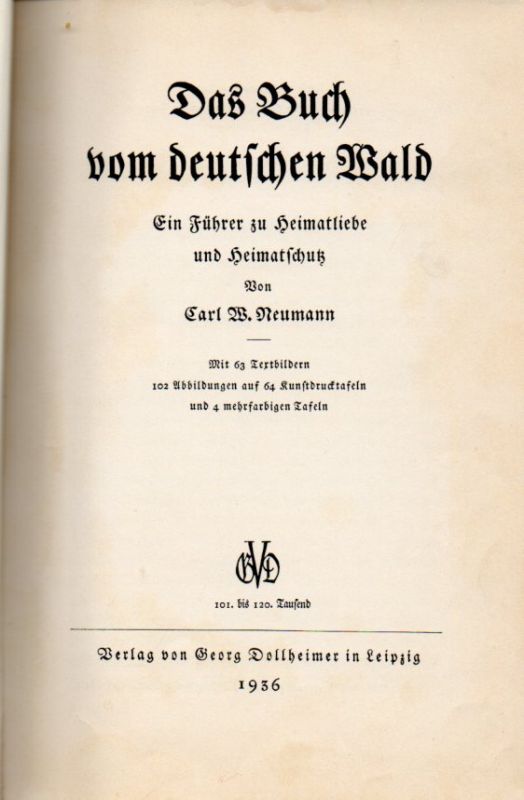 Neumann,Carl W.  Das Buch vom deutschen Wald 