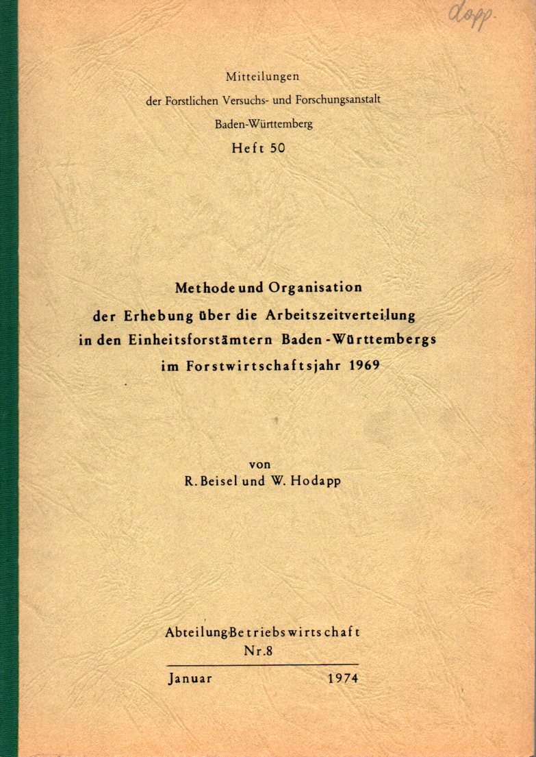 Beisel,R.+W.Hodapp  Methode und Organisation der Erhebung über die Arbeitszeitverteilung 
