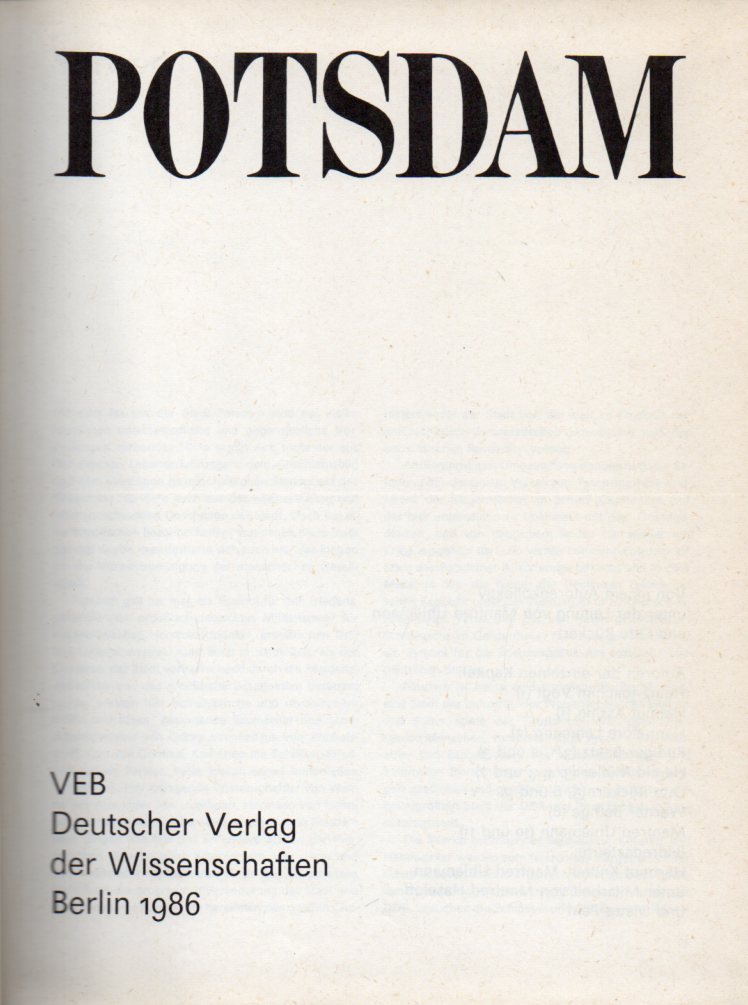 Uhlemann.M.+O.Rückert  Geschichte der Stadt (Potsdam) in Wort und Bild 