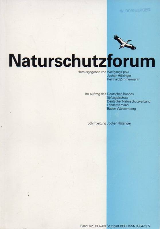 Deutscher Bund für Vogelschutz  Naturschutzforum Band 1/2 1987/88 