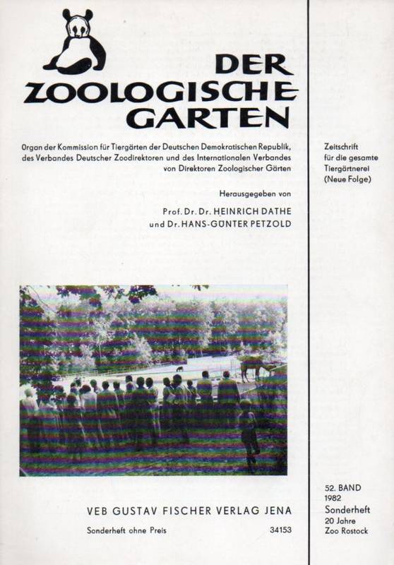 Der Zoologische Garten  Der Zoologische Garten 52. Band Sonderheft 20 Jahre Zoo Rostock 