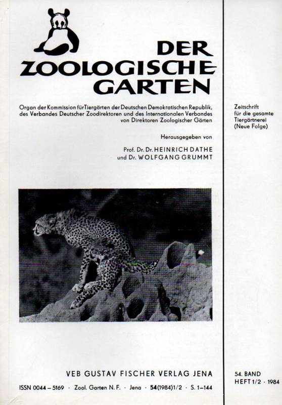 Der Zoologische Garten  Der Zoologische Garten 54.Band 1984,Hefte 1/2 bis 6 (4 Hefte) komplett 