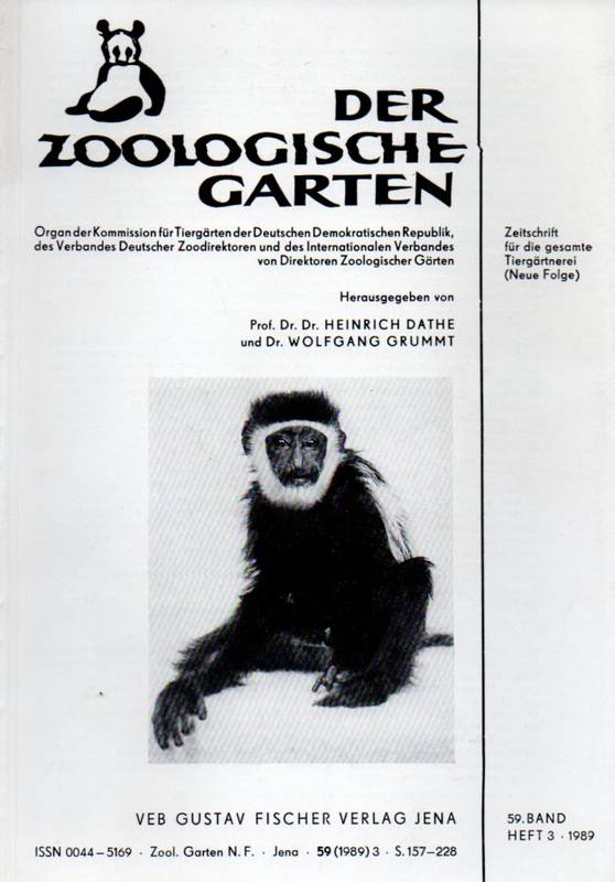 Der Zoologische Garten  Der Zoologische Garten 59.Band 1989,Hefte 1-5/6 (5 Hefte) komplett 
