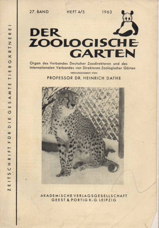 Der Zoologische Garten  Zeitschrift für die gesamte Tiergärtnerei 