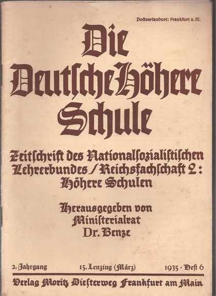 Die Deutsche Höhere Schule  Die Deutsche Höhere Schule.1.Jahrgang.Heft 6/1935 