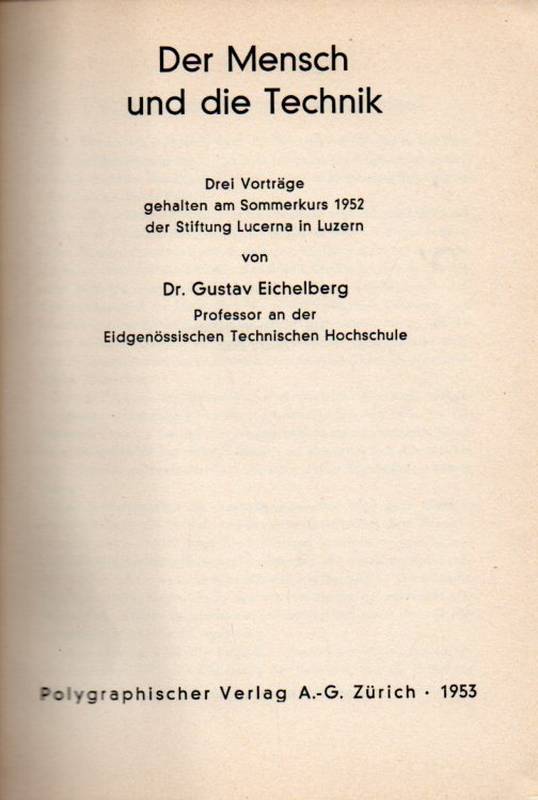Eidgenössische Technische Hochschule  Kultur- und Staatswissenschaftliche Schriften Heft 81 bis 90 