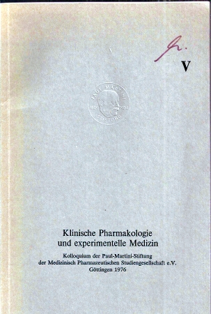 Vogt,W.+H.E.Bock (Hsg.)  Klinische Pharmakologie und experimentelle Therapie 