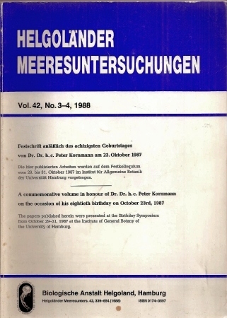 Helgoländer Meeresuntersuchungen  Helgoländer Meeresuntersuchungen Volume 42,No.3-4,1988 