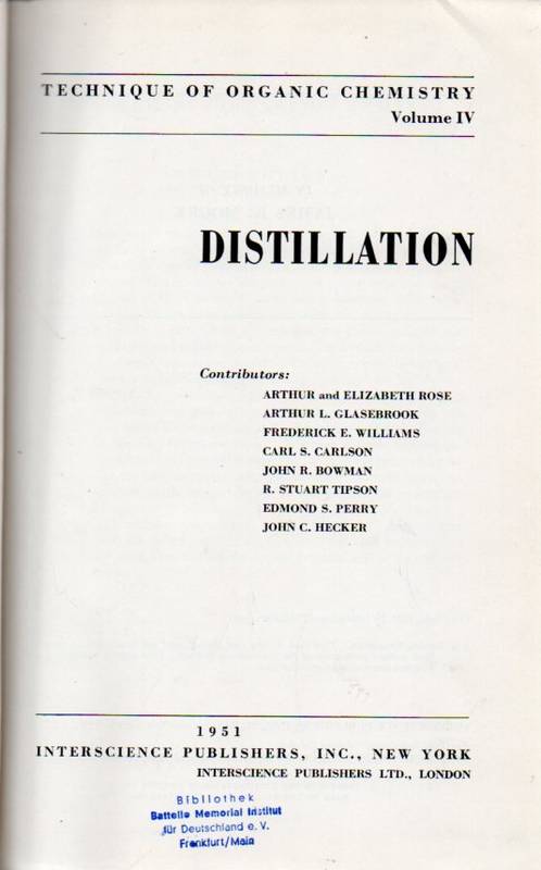 Rose,Arthur and Elizabeth and Carl S.Carlson  Distillation 